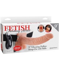 FETISH FANTASY SERIES - HARNAIS RÉGLABLE TÉLÉCOMMANDE PÉNIS RÉALISTE AVEC TESTICULES 23 CM