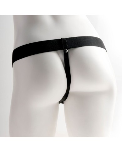 FETISH FANTASY SERIES - HARNAIS RÉGLABLE PÉNIS RÉALISTE AVEC TESTICULES RECHARGEABLES ET VIBRATEUR 15 CM