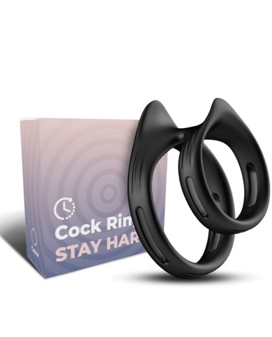 ARMONY - BAGUE DOUBLE ÉLASTIQUE DUALRING NOIR