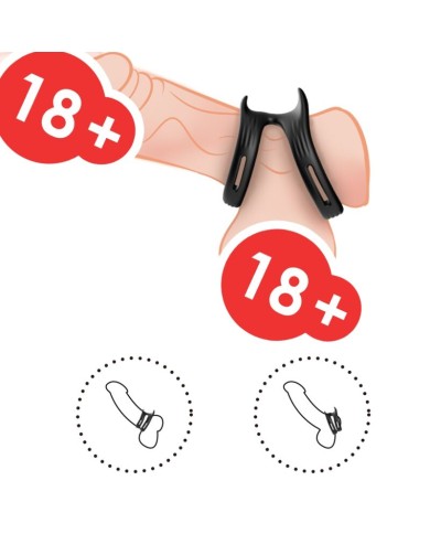 ARMONY - BAGUE DOUBLE ÉLASTIQUE DUALRING NOIR