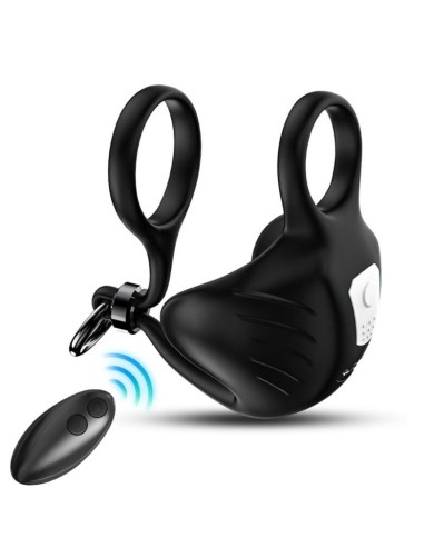 ARMONY - ANNEAU VIBRATEUR MANTA SCROTUM TÉLÉCOMMANDE NOIR