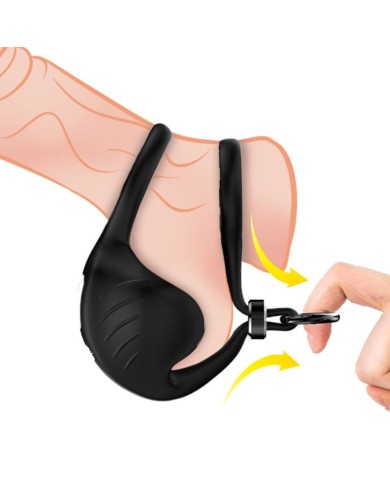 ARMONY - ANNEAU VIBRATEUR MANTA SCROTUM TÉLÉCOMMANDE NOIR