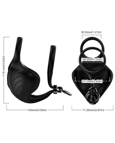 ARMONY - ANNEAU VIBRATEUR MANTA SCROTUM TÉLÉCOMMANDE NOIR