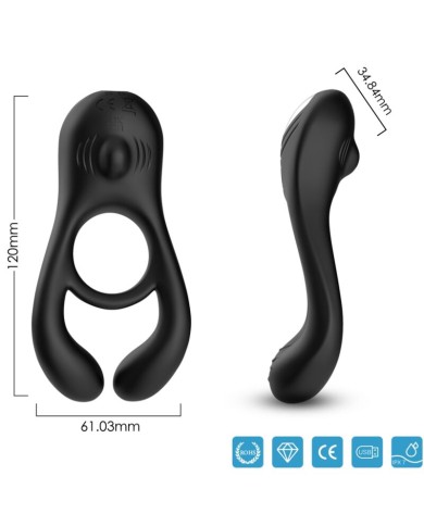 ARMONY - JOUET À ANNEAU VIBRATEUR DOUBLE VEYRON POUR COUPLES NOIR