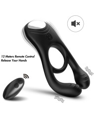 ARMONY - VEYRON DOUBLE VIBRATEUR ANNEAU JOUET POUR COUPLES TÉLÉCOMMANDE NOIR