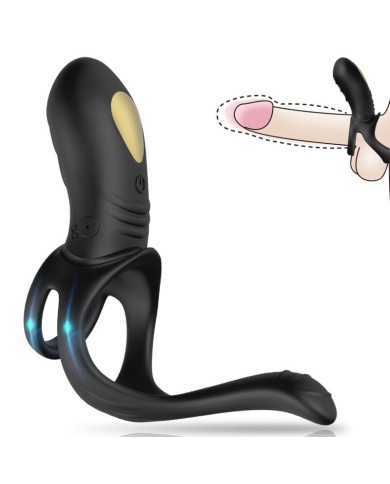 ARMONY - VIBRATEUR JUMPER RING POUR COUPLES & PLUG ANAL NOIR
