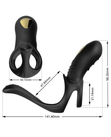 ARMONY - JOY JUMPER RING VIBRATEUR POUR COUPLES & TÉLÉCOMMANDE ANAL PLUG NOIR