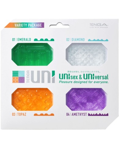 TENGA - PACK DE DÉS DÉS POUR MASTURBATEUR UNI VARIETY 4 UNITÉS