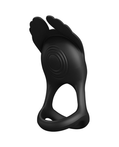 PRETTY LOVE - SILAS ANNEAU PÉNIS VIBRANT 7 VIBRATIONS SILICONE NOIR
