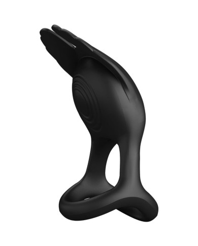 PRETTY LOVE - SILAS ANNEAU PÉNIS VIBRANT 7 VIBRATIONS SILICONE NOIR