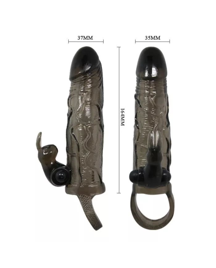 BAILE - COUVRE-PÉNIS BRAVE MAN AVEC LAPIN NOIR 16.5 CM BAILE - COUVRE-PÉNIS BRAVE MAN AVEC LAPIN NOIR 16.5 CM