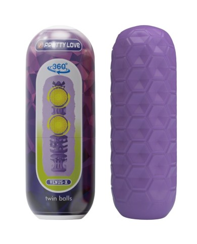 PRETTY LOVE - MASTURBATEUR POUR HOMME À DEUX BOULES VIOLET