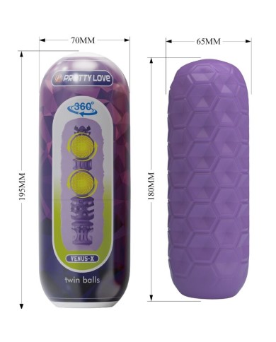 PRETTY LOVE - MASTURBATEUR POUR HOMME À DEUX BOULES VIOLET