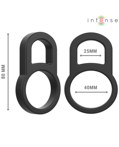 INTENSE - BOBBY DOUBLE ANNEAU PÉNIS EN SILICONE NOIR