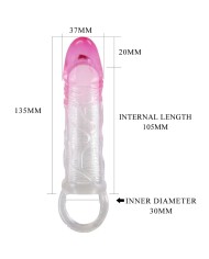 PRETTY LOVE - ODES GAINE D'AGRANDISSEMENT RÉALISTE DE 2 CM POUR PÉNIS ROSE