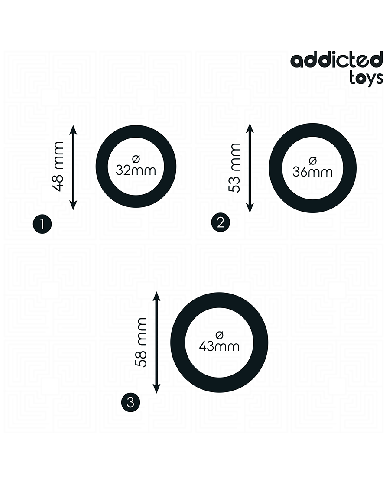 ADDICTED TOYS - LOT DE ANNEAUX EN SILICONE MODÈLE 1