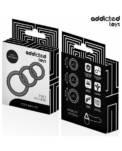 ADDICTED TOYS - LOT DE ANNEAUX EN SILICONE MODÈLE 1