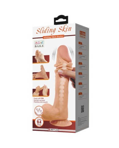 PRETTY LOVE - SÉRIE SLIDING SKIN GODE RÉALISTE AVEC VENTOUSE SLIDING SKIN TÉLÉCOMMANDE FLESH 24 CM