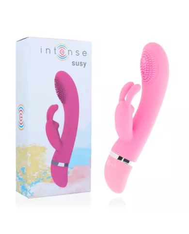 INTENSE - VIBRATEUR OSCILLANT SUSY SILICONE LAPIN ROSE