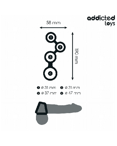 ADDICTED TOYS - ANNEAU PÉNIS AVEC SÉPARATEURS POUR TESTICULES