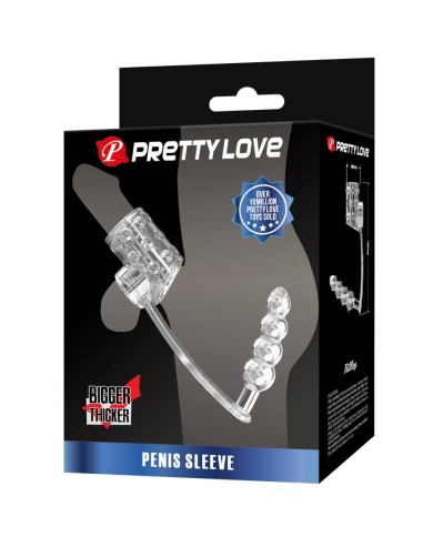 PRETTY LOVE - MANCHON PÉNIS AVEC PLUG ANAL TRANSPARENT