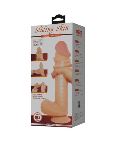 PRETTY LOVE - SÉRIE SLIDING SKIN GODE RÉALISTE AVEC VENTOUSE SLIDING SKIN FLESH 26 CM