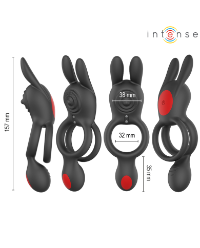 INTENSE - QUINN DOUBLE VIBRATION ANNEAU AVEC TÉLÉCOMMANDE