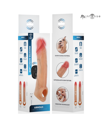 MR INTENSE - ARNOLD L VIBRATEUR MANCHON PÉNIS EN SILICONE AVEC TÉLÉCOMMANDE 16 CM -Ø- 4,5 CM
