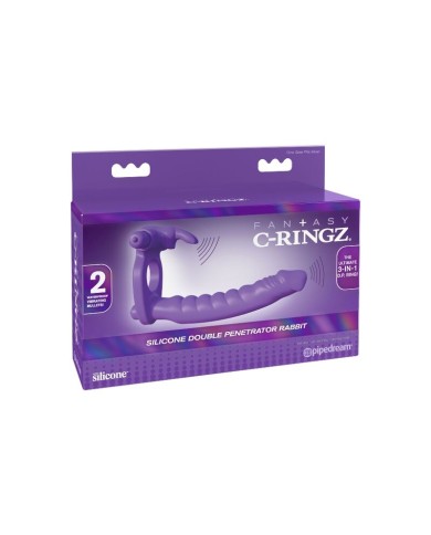 FANTASY C-RINGZ - SILICONE DOUBLE VIBRATOR RABBIT