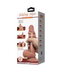 PRETTY LOVE - SÉRIE SLIDING SKIN GODE RÉALISTE AVEC VENTOUSE COULISSANTE PEAU BRUN 20,6 CM
