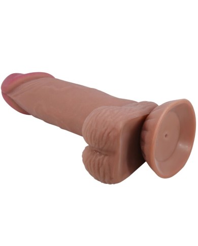 PRETTY LOVE - SÉRIE SLIDING SKIN GODE RÉALISTE AVEC VENTOUSE COULISSANTE PEAU BRUN 19,4 CM