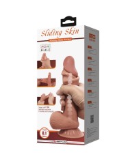 PRETTY LOVE - SÉRIE SLIDING SKIN GODE RÉALISTE AVEC VENTOUSE COULISSANTE PEAU BRUN 19,4 CM