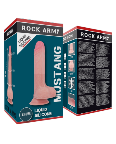 ROCKARMY - SILICONE LIQUIDE PREMIUM MUSTANG RÉALISTE 18 CM -O- 4.14 CM