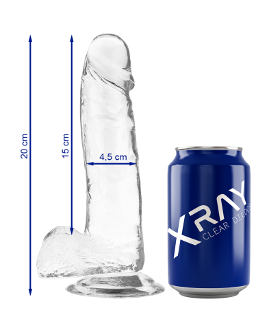 X RAY - BITE TRANSPARENTE AVEC BOULES 20 CM -O- 4.5 CM