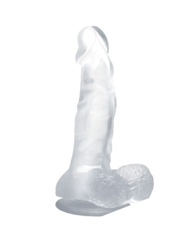 BAILE - GODE RÉALISTE AVEC VENTOUSE ET TESTICULES 16.7 CM TRANSPARENT