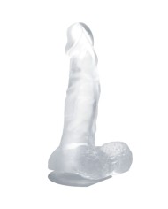 BAILE - GODE RÉALISTE AVEC VENTOUSE ET TESTICULES 16.7 CM TRANSPARENT