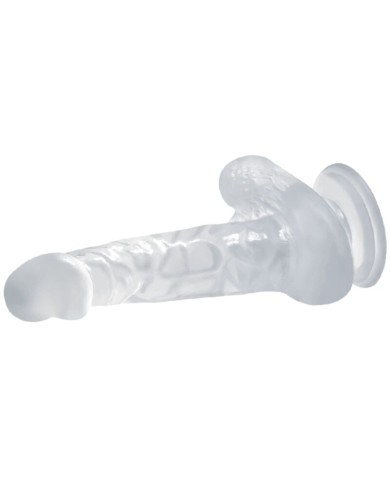 BAILE - GODE RÉALISTE AVEC VENTOUSE ET TESTICULES 16.7 CM TRANSPARENT