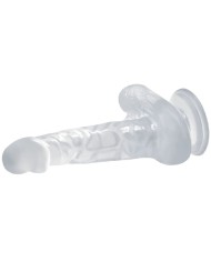 BAILE - GODE RÉALISTE AVEC VENTOUSE ET TESTICULES 16.7 CM TRANSPARENT