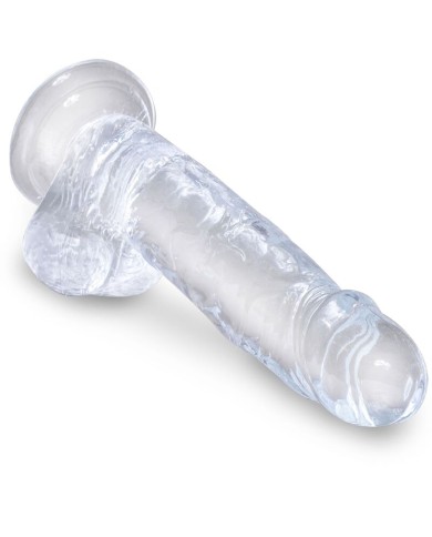 KING COCK - CLEAR PÉNIS RÉALISTE AVEC BOULES 15.2 CM TRANSPARENT