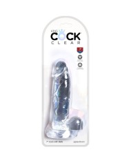 KING COCK - CLEAR PÉNIS RÉALISTE AVEC BOULES 15.2 CM TRANSPARENT