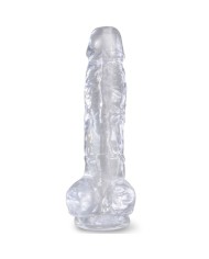 KING COCK - CLEAR PÉNIS RÉALISTE AVEC BOULES 16.5 CM TRANSPARENT
