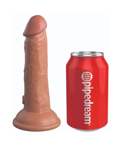 KING COCK - ELITE GODE RÉALISTE VIBRANT & SILICONE 15.2 CM CARAMEL