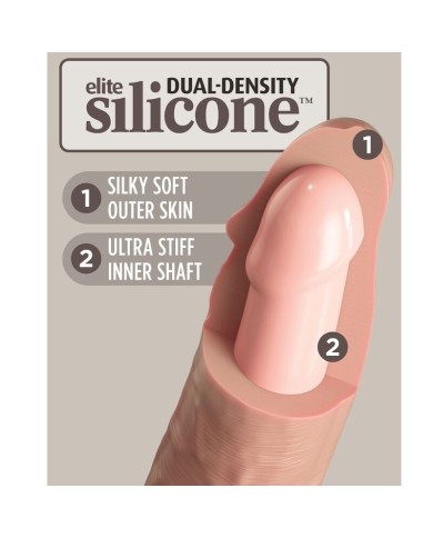 KING COCK - ELITE GODE RÉALISTE VIBRANT & SILICONE 15.2 CM
