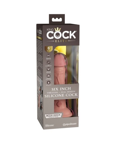 KING COCK - ELITE GODE RÉALISTE VIBRANT & SILICONE 15.2 CM