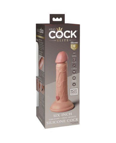 KING COCK - ELITE GODE RÉALISTE VIBRANT & SILICONE 15.2 CM