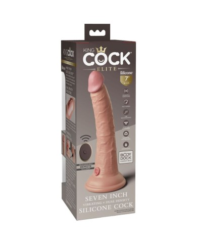 KING COCK - ELITE VIBRATEUR GODE RÉALISTE & TÉLÉCOMMANDE EN SILICONE 17.8 CM