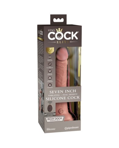 KING COCK - ELITE VIBRATEUR GODE RÉALISTE & TÉLÉCOMMANDE EN SILICONE 17.8 CM