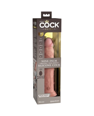 KING COCK - ELITE VIBRATEUR GODE RÉALISTE & TÉLÉCOMMANDE EN SILICONE 23 CM