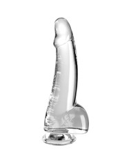 KING COCK - CLEAR GODE AVEC TESTICULES 15.2 CM TRANSPARENT