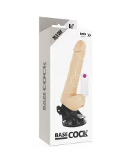 BASECOCK - VIBRATEUR RÉALISTE TÉLÉCOMMANDE NATUREL AVEC TESTICULES19.5 CM -O- 4 CM